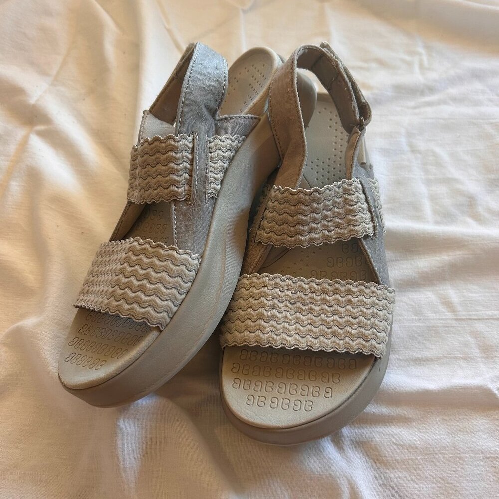 Bzees Comfort Stretch Slingback Sandals – Taupe/Beige – Size 9
